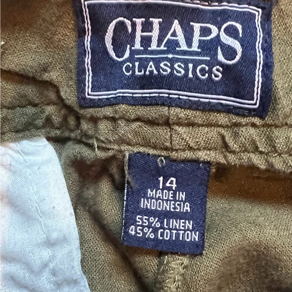 Green light weight lien and cotton blend cargo pants - Picture 7 of 8